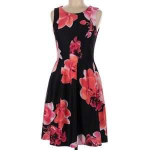 Calvin Klein Floral Print Fit-n-Flare Scuba Dress